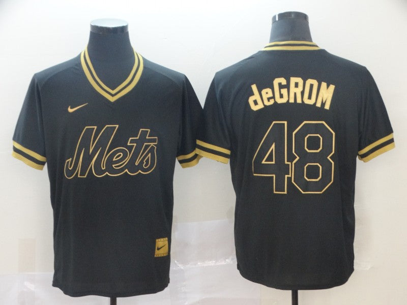 Men's New York Mets Jacob deGrom #48 Black Stitched jersey