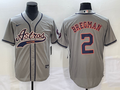 Men's Houston Astros Alex Bregman #2 Gray Replica jersey Joint Edition