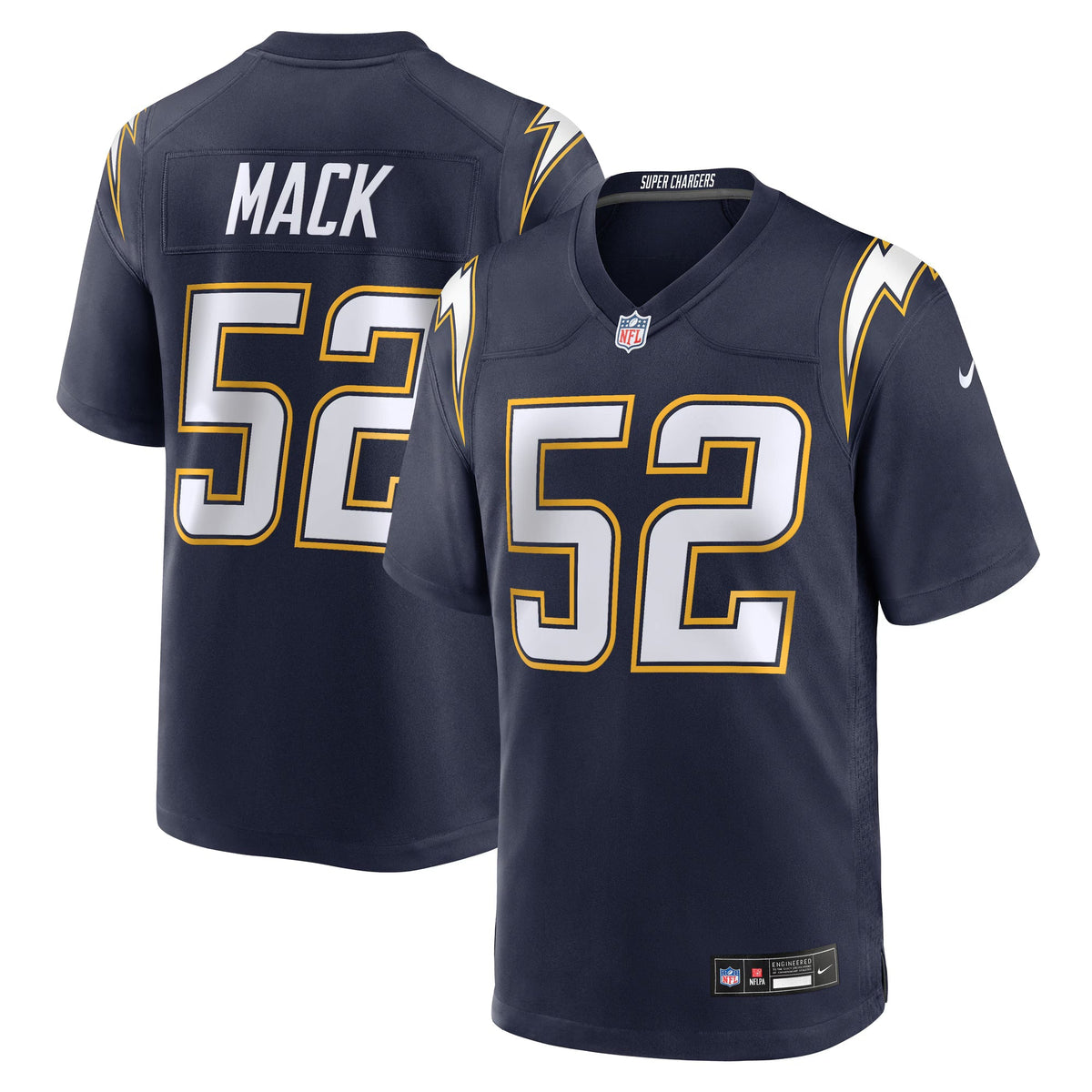 Los Angeles Chargers Khalil Mack Navy Alternate Super Chargers Game Player Jersey