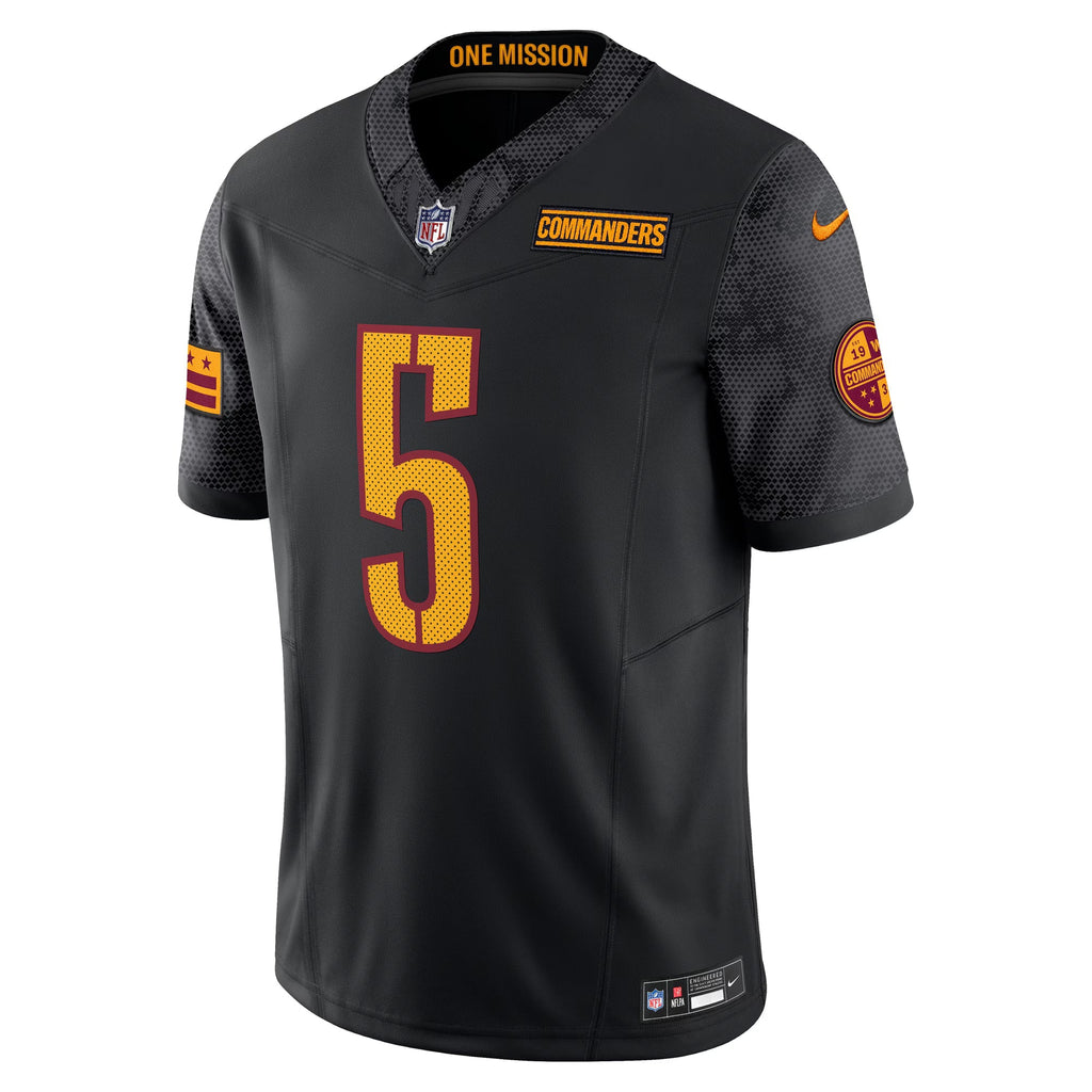 Washington Commanders Jayden Daniels Black Vapor F.U.S.E. Limited Jersey
