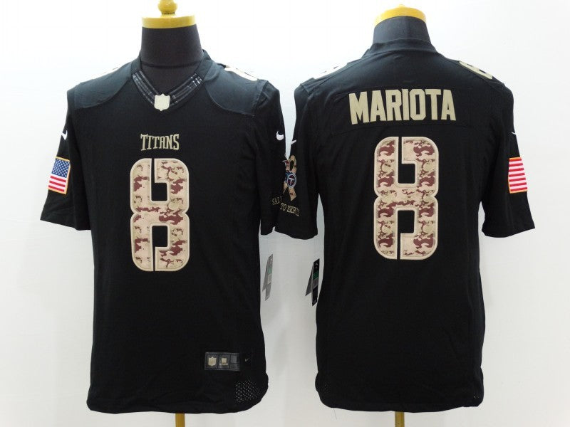 Men's Tennessee Titans Marcus Mariota #8 Black Authentic Game jersey