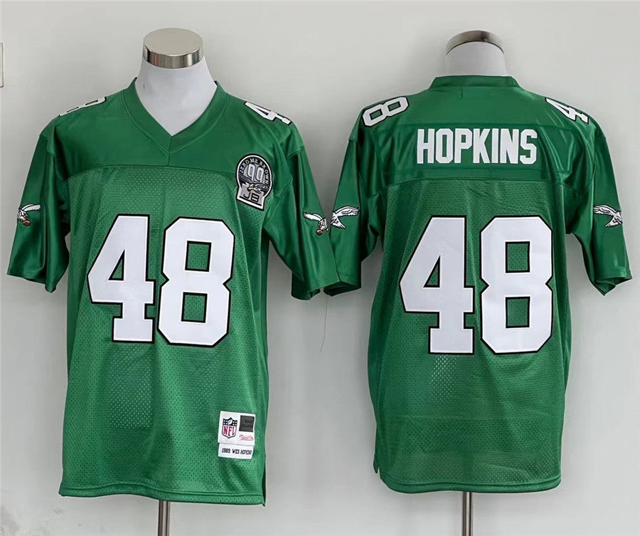 Men's Philadelphia Eagles Wes Hopkins Kelly Green Legacy Replica Jersey1