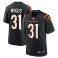 Cincinnati Bengals Ickey Woods Black Retired Player Game Jersey