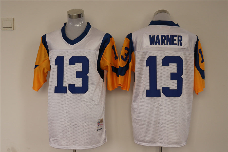 Men's San Louis Rams Kurt Warner White Legacy Replica Jersey1