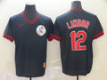 Men's Cleveland Guardians Francisco Lindor #12 Navy Authentic Baseball jersey
