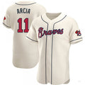Atlanta Braves #11 Orlando Arcia Cream Alternate Jersey Stitches Baseball Jerseys