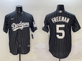 Men's Los Angeles Dodgers Freddie Freeman #5 Black Alternate Limited Player jersey