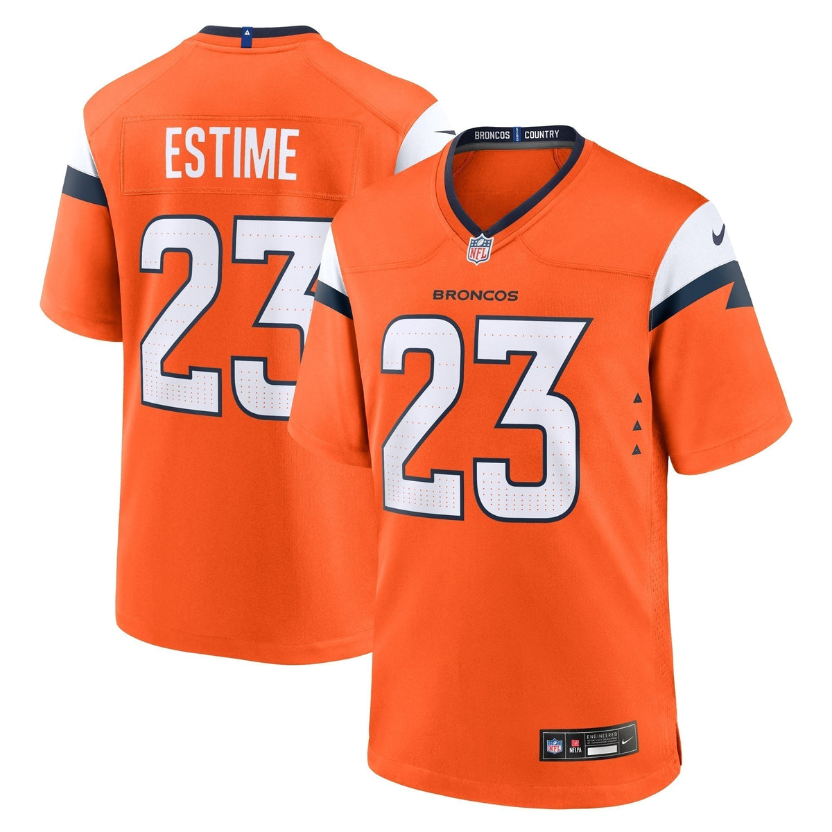 Audric Estime Denver Broncos Nike Team Game Jersey -  Orange