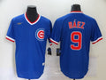 Men's Chicago Cubs Javier Baez #9 Blue Game Jersey1