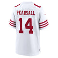 SF.49ers #14 Ricky Pearsall 2024 Draft First Round Pick Player Game Jersey - White American Football Jerseys