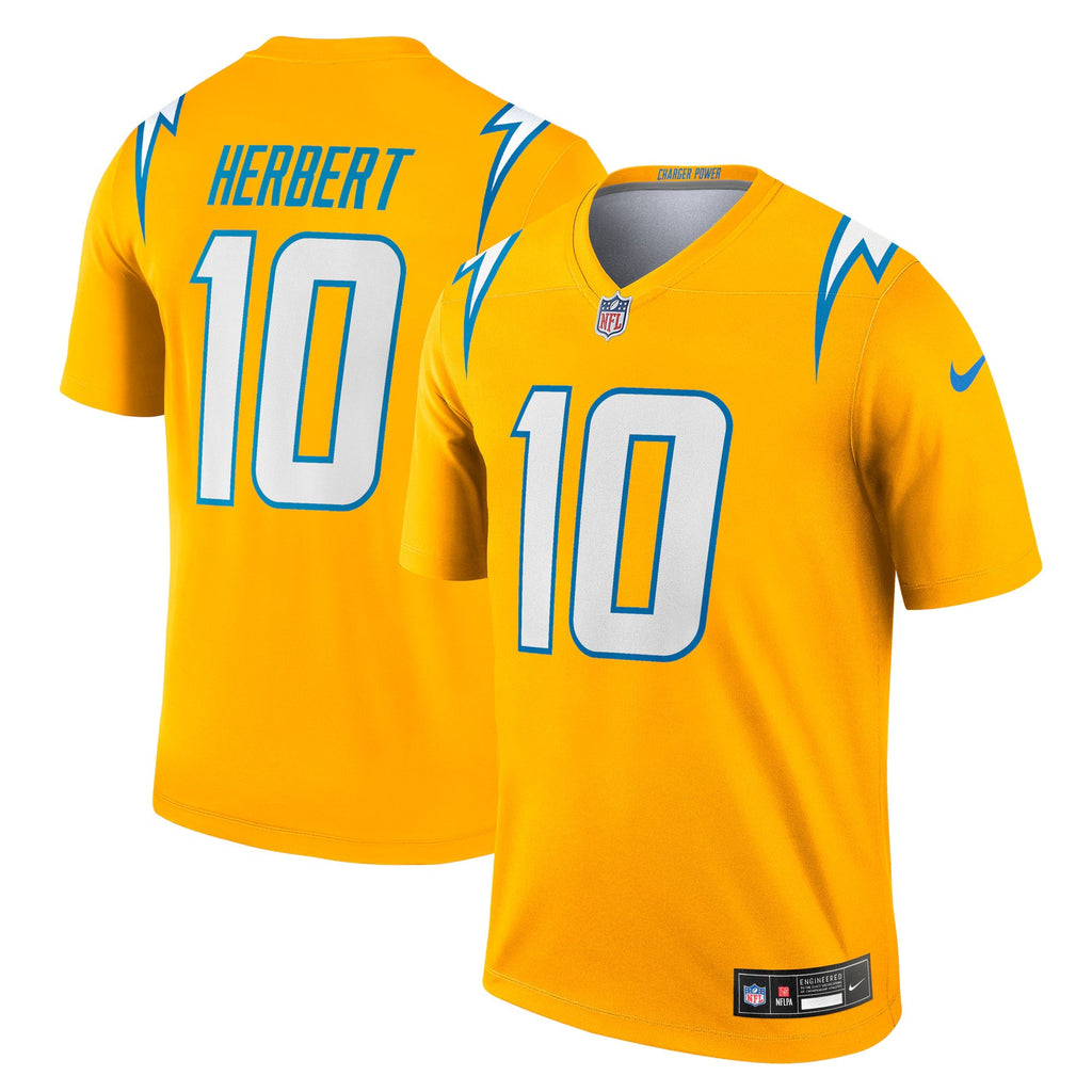 Los Angeles Chargers Justin Herbert Gold Alternate Charger Power Legend Player Performance Top