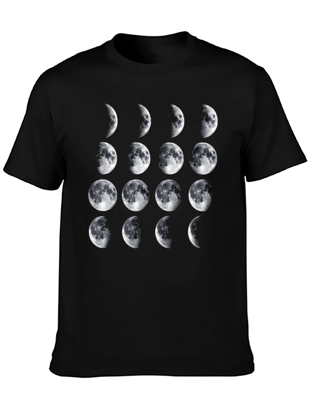 Lunar Phase Graphic Tee - Black Cotton