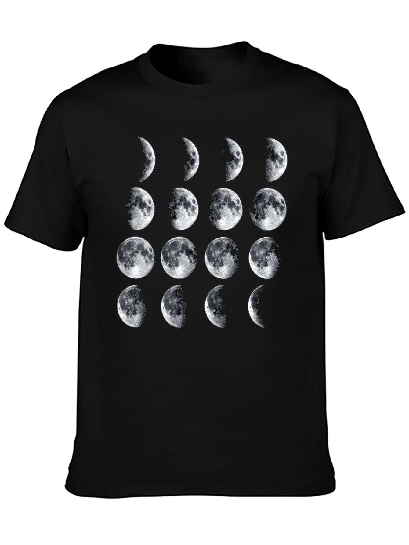 Lunar Phase Graphic Tee - Black Cotton