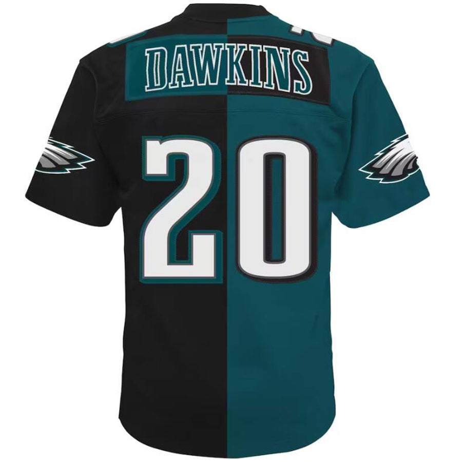 P.Eagles #20 Brian Dawkins Player Midnight Green-Black Split Legacy Jersey