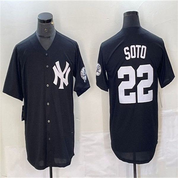 Los Angeles Dodgers #22 Juan Soto Black Home Authentic Patch Jersey Baseball Jerseys