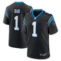 Carolina Panthers Number 1 Dad Black Game Jersey