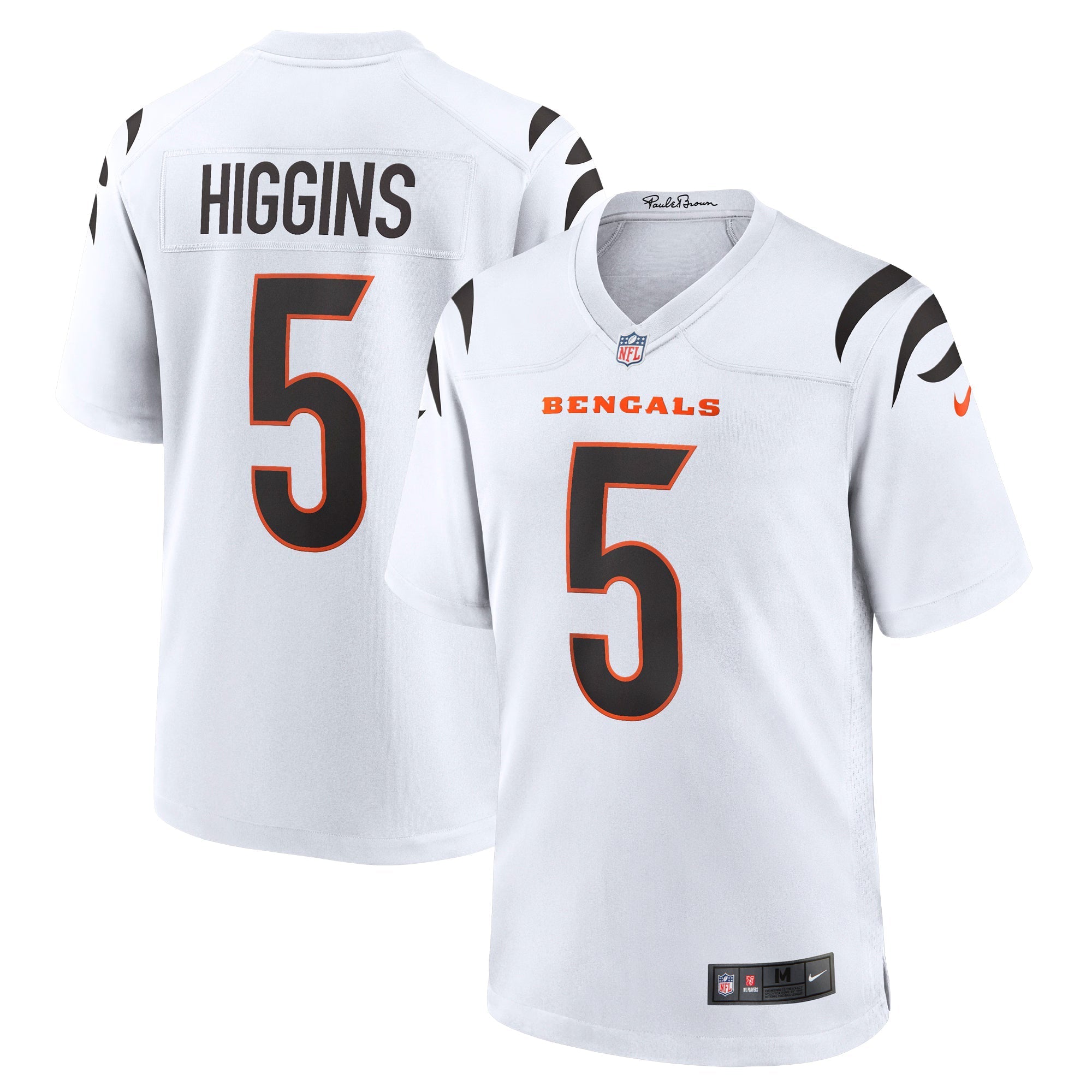 Cincinnati Bengals Tee Higgins White Game Jersey