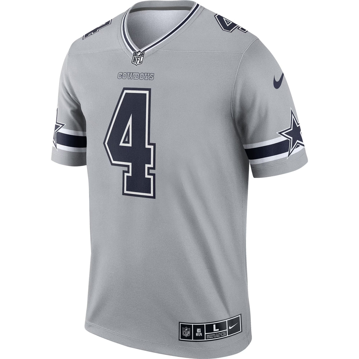 Dallas Cowboys Dak Prescott Gray Inverted Legend Player Performance Top