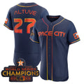 #27 Jose Altuve Houston Astros 2023 SPACE CITY CHAMPIONS FLEX JERSEY C BLUE ALL STITCHED Baseball Jerseys