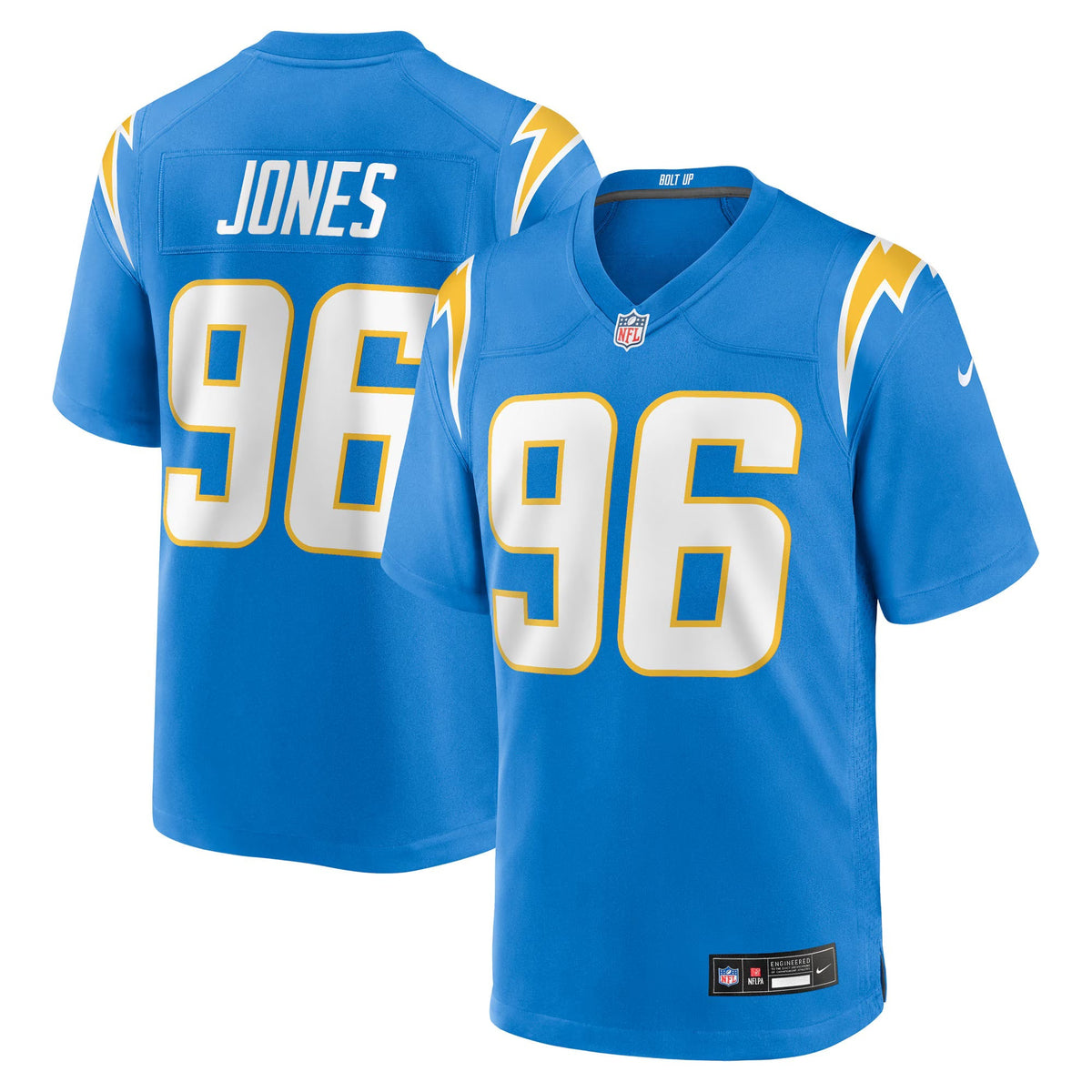 Los Angeles Chargers Naquan Jones Powder Blue Team Game Jersey