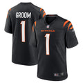 Cincinnati Bengals Number 1 Groom Black Game Jersey