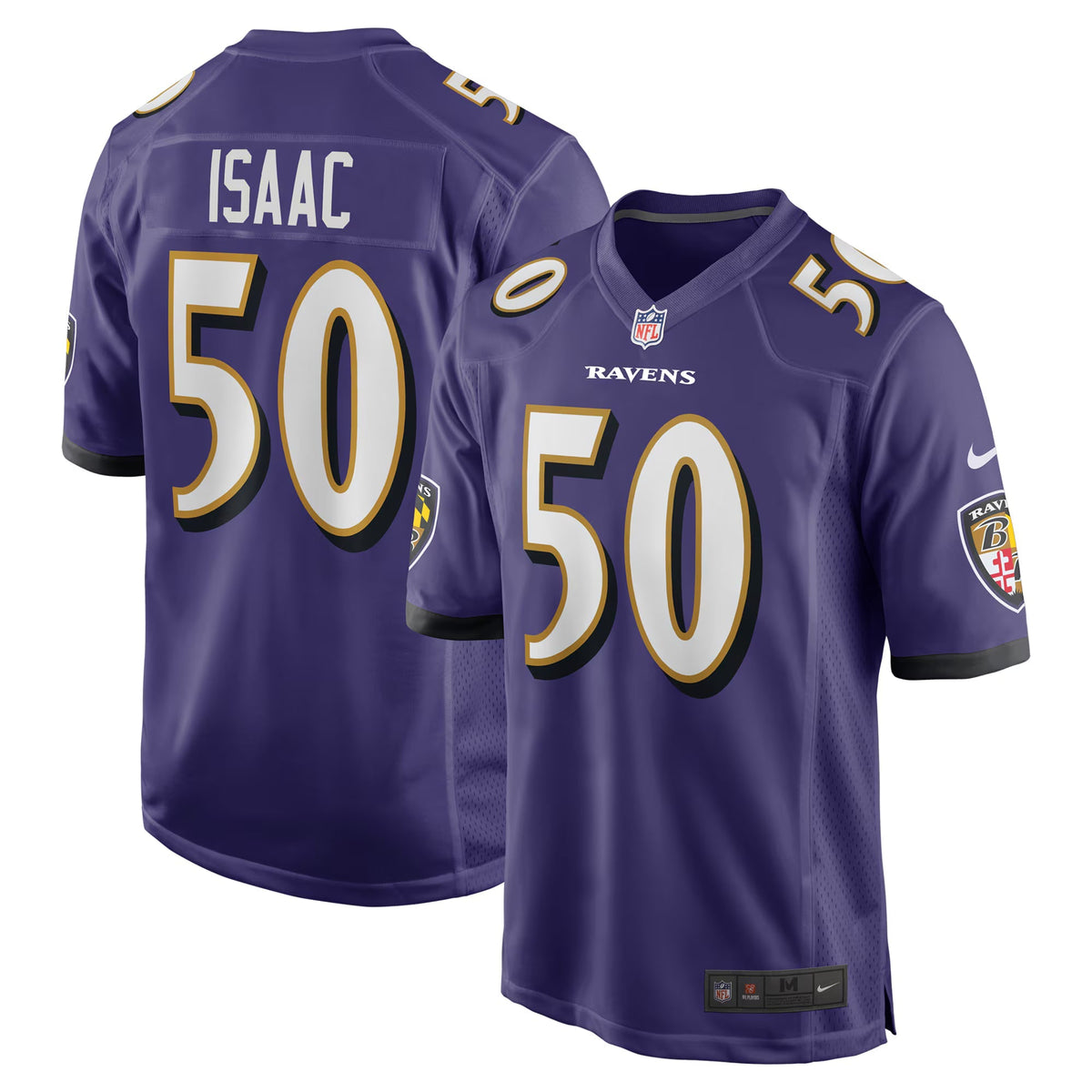 Baltimore Ravens Adisa Isaac Purple Team Game Jersey