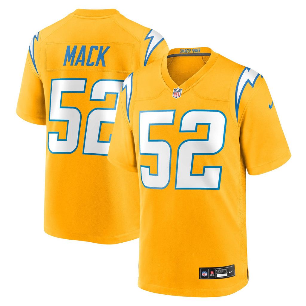 Los Angeles Chargers Khalil Mack Gold Alternate Charger Power Game Player Jersey