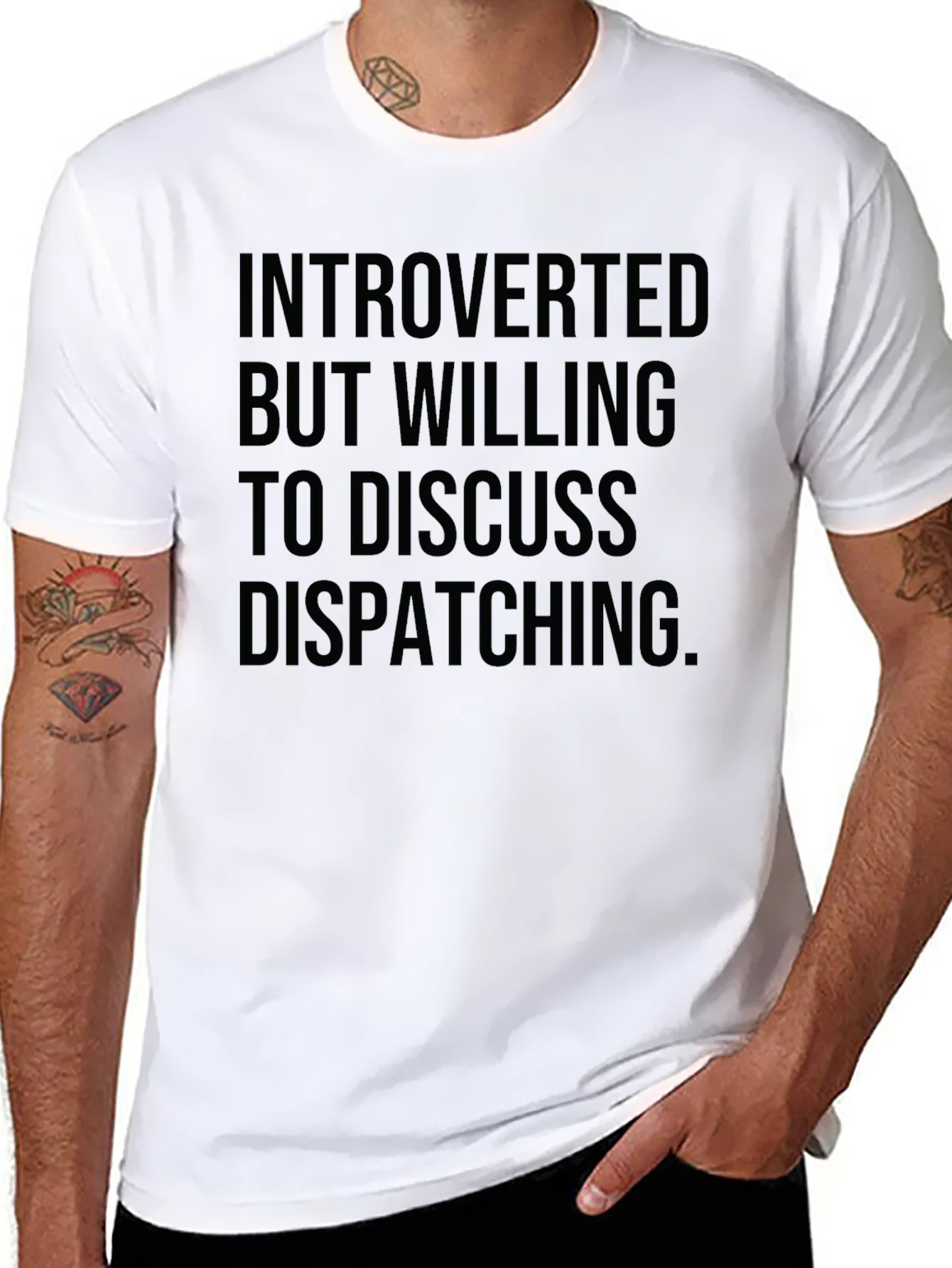 Introverted Dispatching T-Shirt - Black Graphic Tee