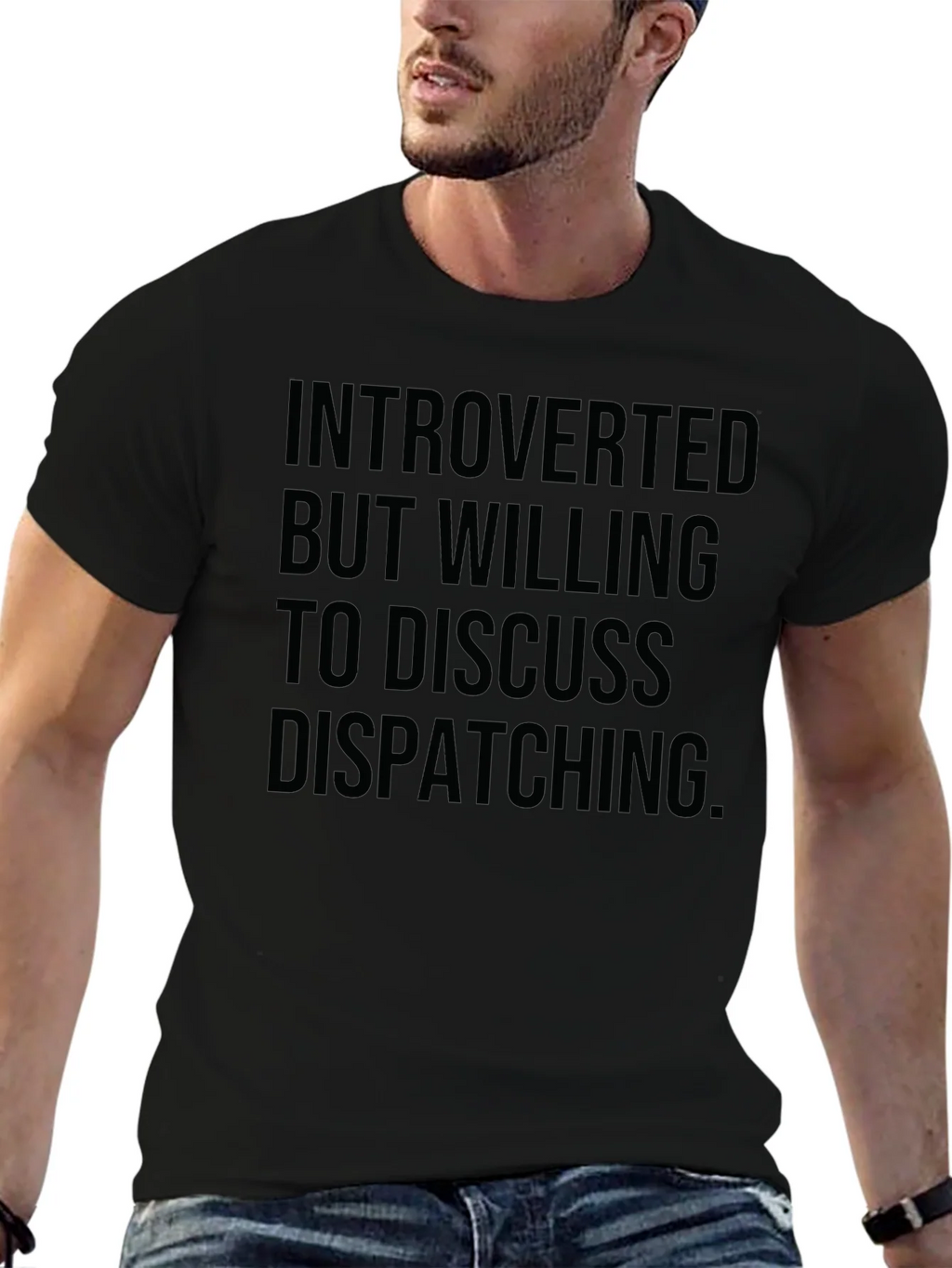 Introverted Dispatching T-Shirt - Black Graphic Tee