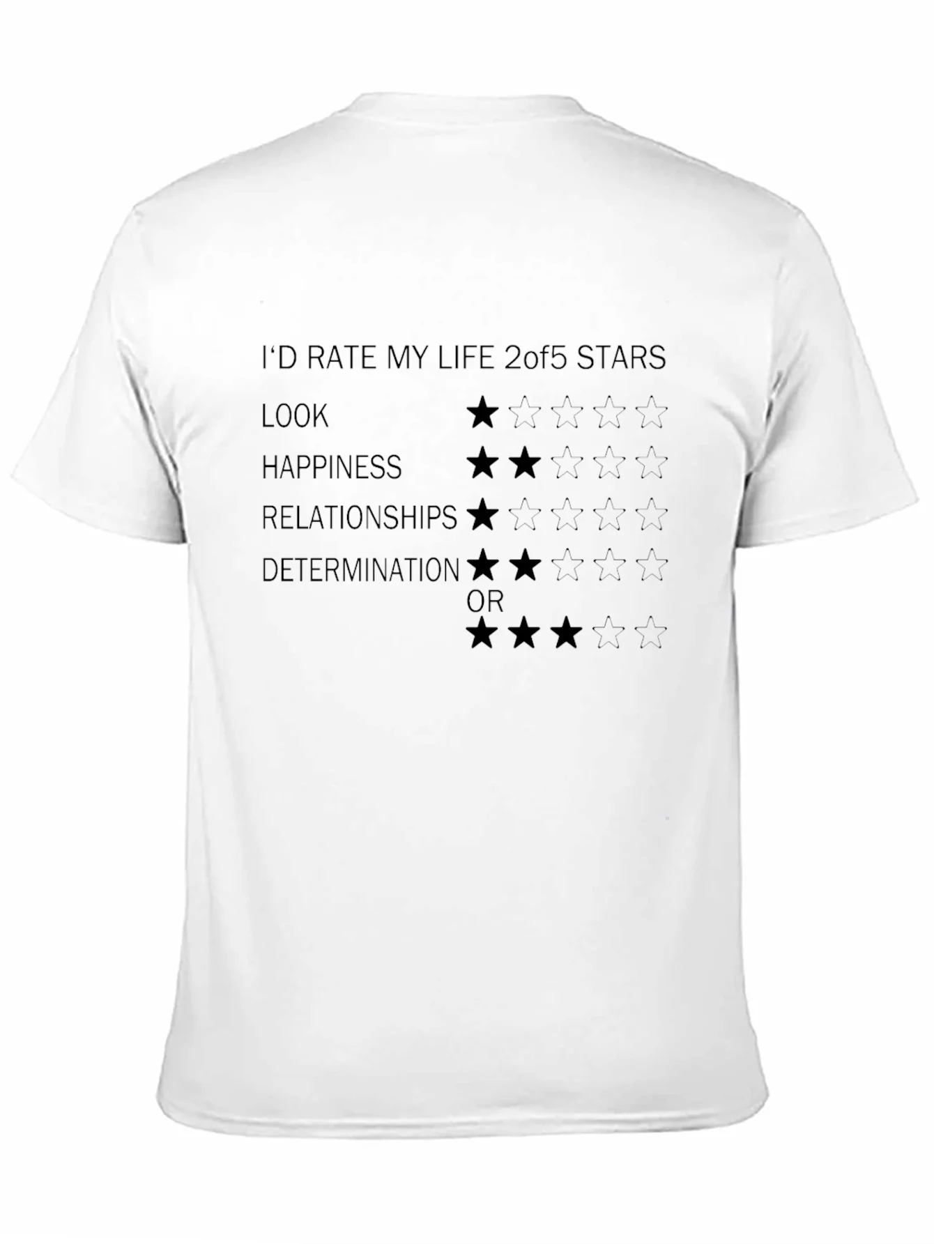 Life Rating Graphic Tee - 2 out of 5 Stars T-Shirt
