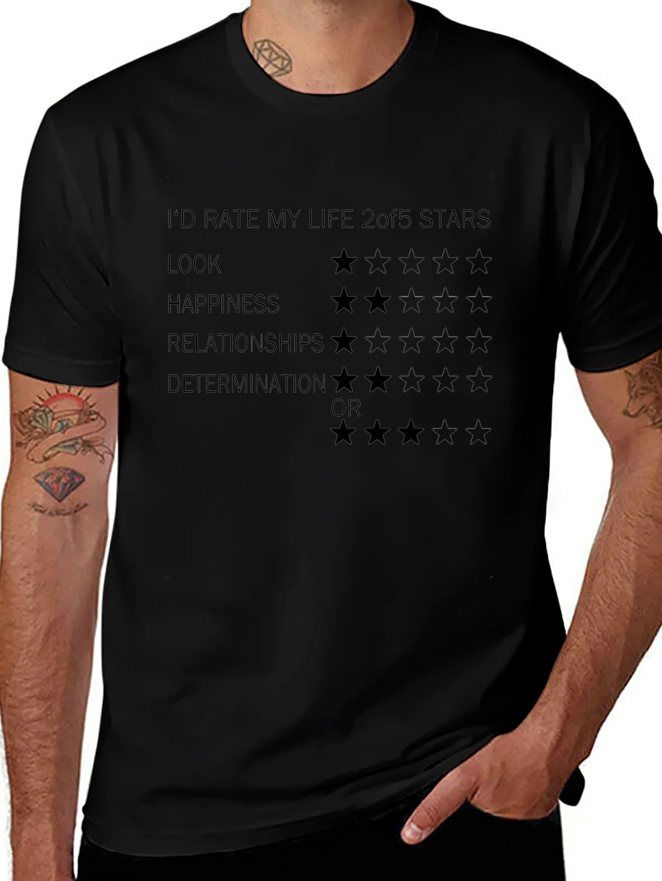 Life Rating Graphic Tee - 2 out of 5 Stars T-Shirt