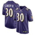 Baltimore Ravens Reuben Lowery III Purple Team Game Jersey