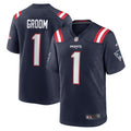 New England Patriots Number 1 Groom Navy Game Jersey