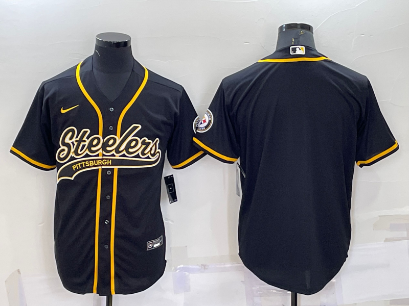 Men's Pittsburgh Steelers Black Blank jersey