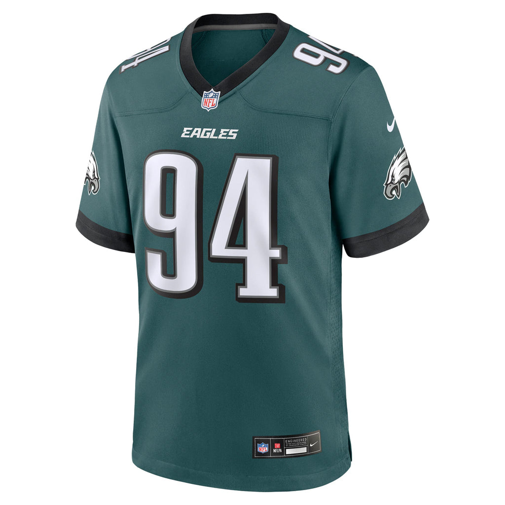 Philadelphia Eagles Byron Young Midnight Green Team Game Jersey