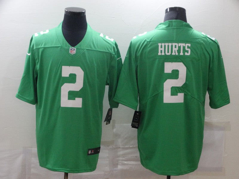 Men's Philadelphia Eagles Jalen Hurts #2 Green Game jersey