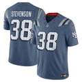 New England Patriots Rhamondre Stevenson Storm Blue 2025 Rivalries Collection Limited Jersey