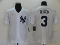 Men's New York Yankees Babe Ruth #3 White Replica Player Jersey1