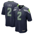 Seattle Seahawks Drew Lock College Navy Team Game Jersey