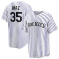 Colorado Rockies #35 Elias Daaz White Home Replica Player Name Jersey Baseball Jerseys