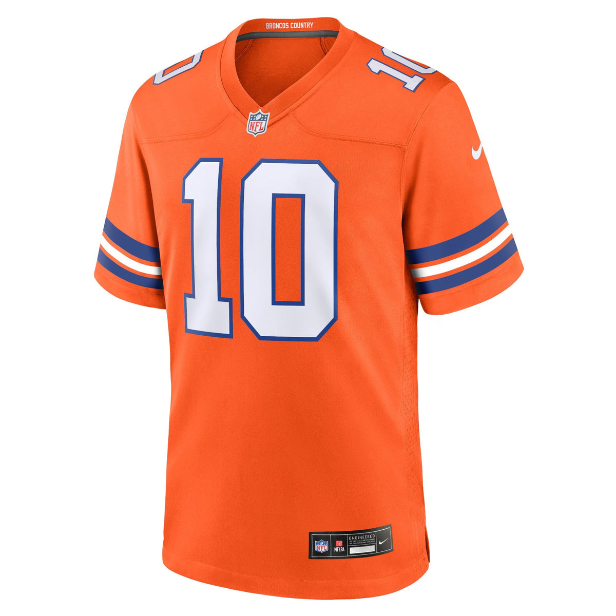 Denver Broncos Bo Nix Orange Mile High Collection 1977 Throwback Player Game Jersey