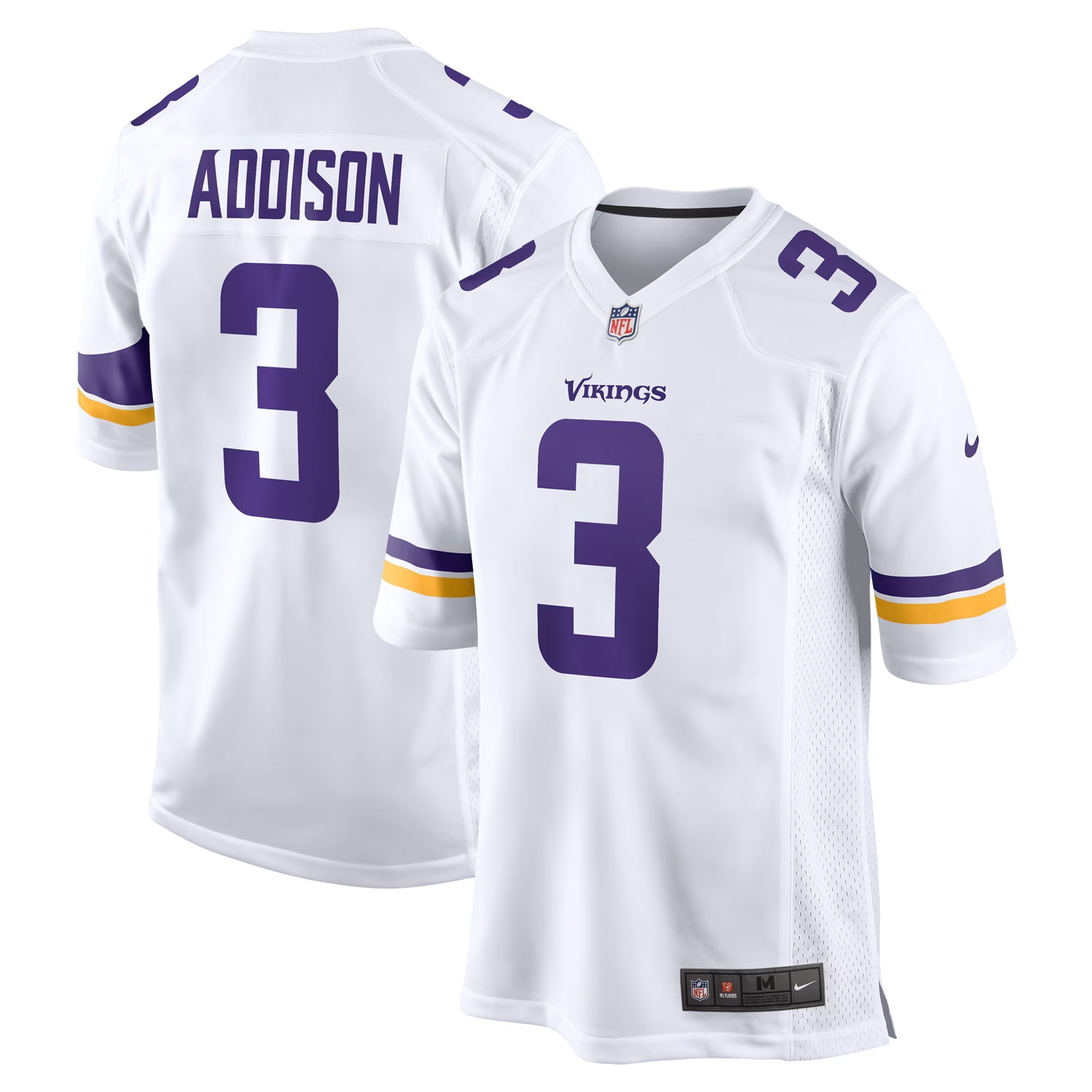 Minnesota Vikings Jordan Addison White Away Game Jersey