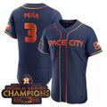 #3 Jeremy Pena Houston Astros BLACK 2023 SPACE CITY CHAMPIONS FLEX JERSEY CBLUE ALL STITCHED Baseball Jerseys