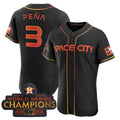 #3 Jeremy Pena Houston Astros BLACK 2023 SPACE CITY CHAMPIONS FLEX JERSEY C ALL STITCHED Baseball Jerseys