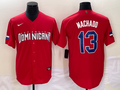 Men's 2023 World Baseball Classic #13 Manny Machado Dominican Republic Red jersey