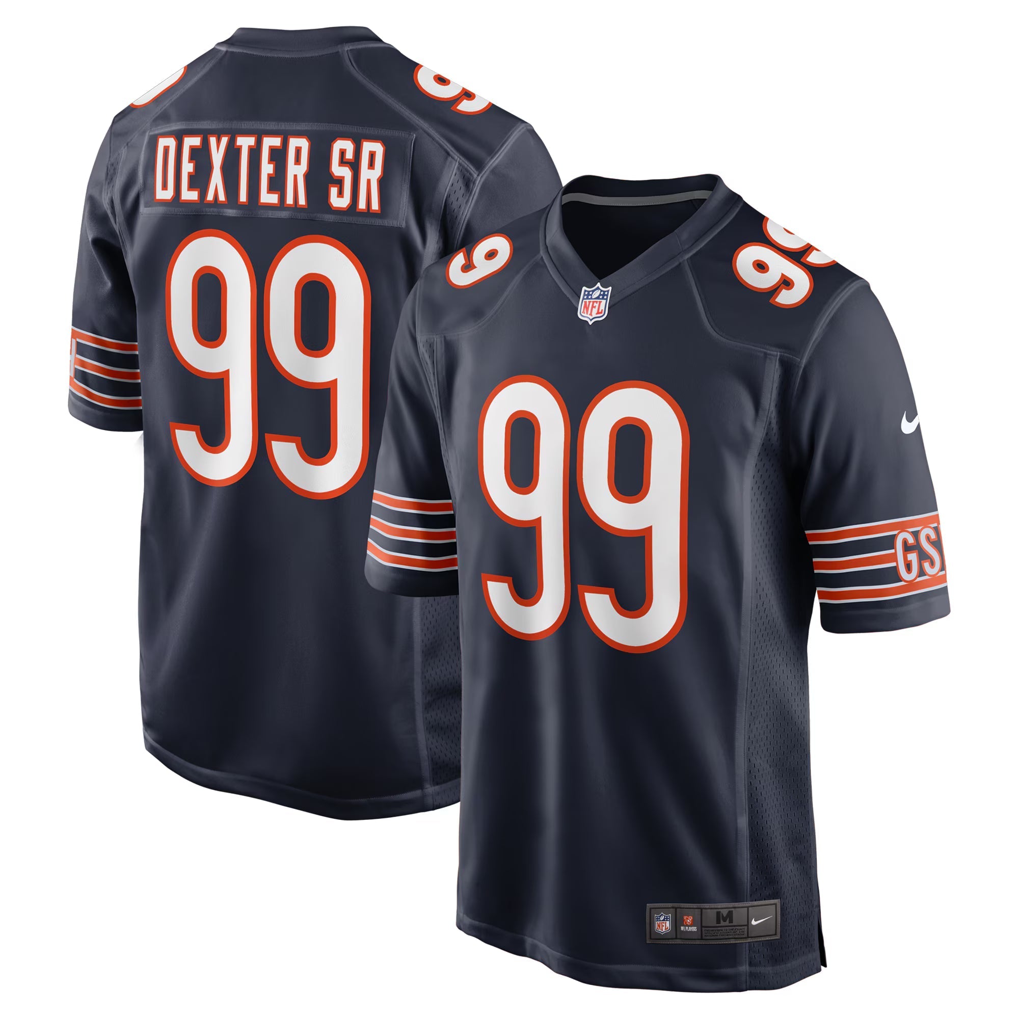 Chicago Bears Gervon Dexter Sr. Navy Game Jersey