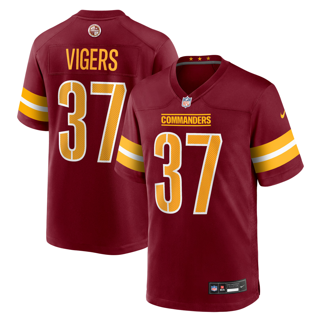 Washington Commanders Car'lin Vigers Burgundy Team Game Jersey