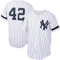 New York Yankees #42 Mariano Rivera Home 2000 Cooperstown Collection Authentic Jersey - White/Navy Stitches Baseball Jerseys