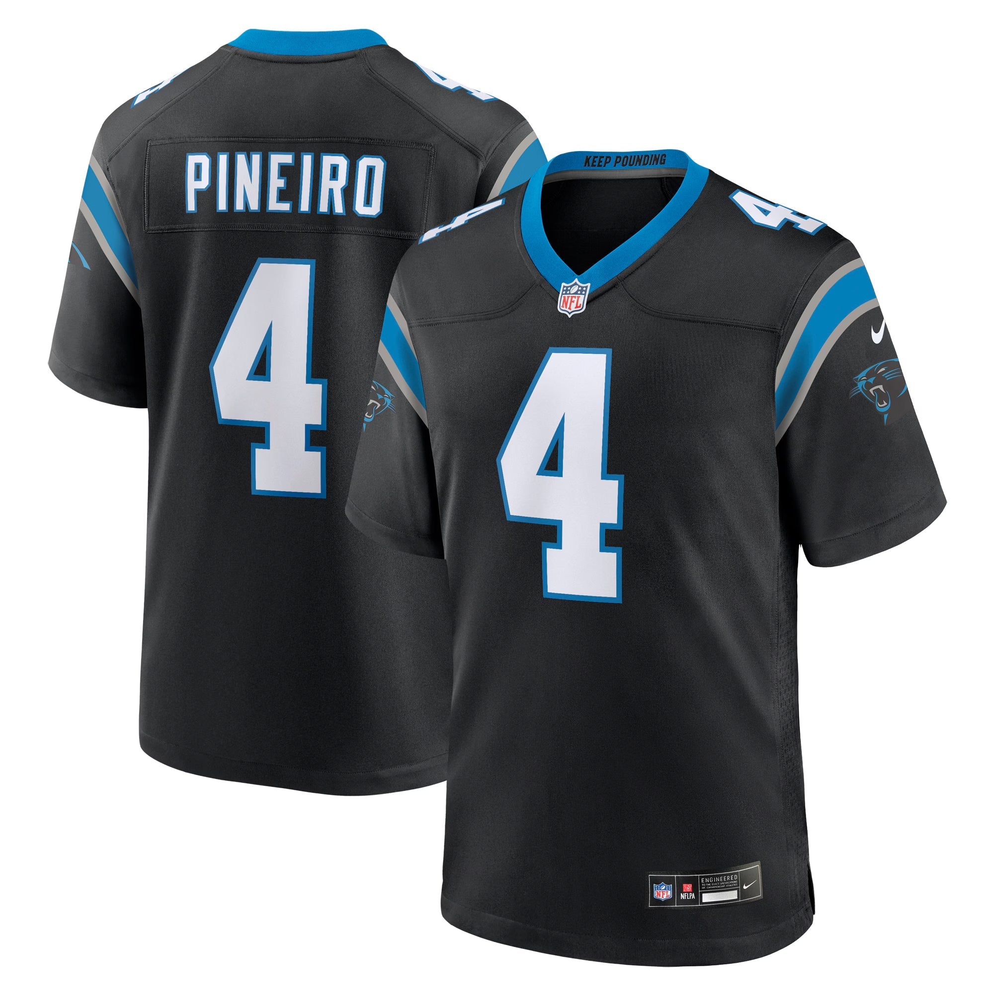 Carolina Panthers Eddy Pineiro Black Team Game Jersey