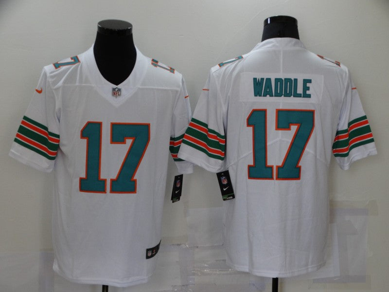 Men's Miami Dolphins Jaylen Waddle #17 White Game Player jersey